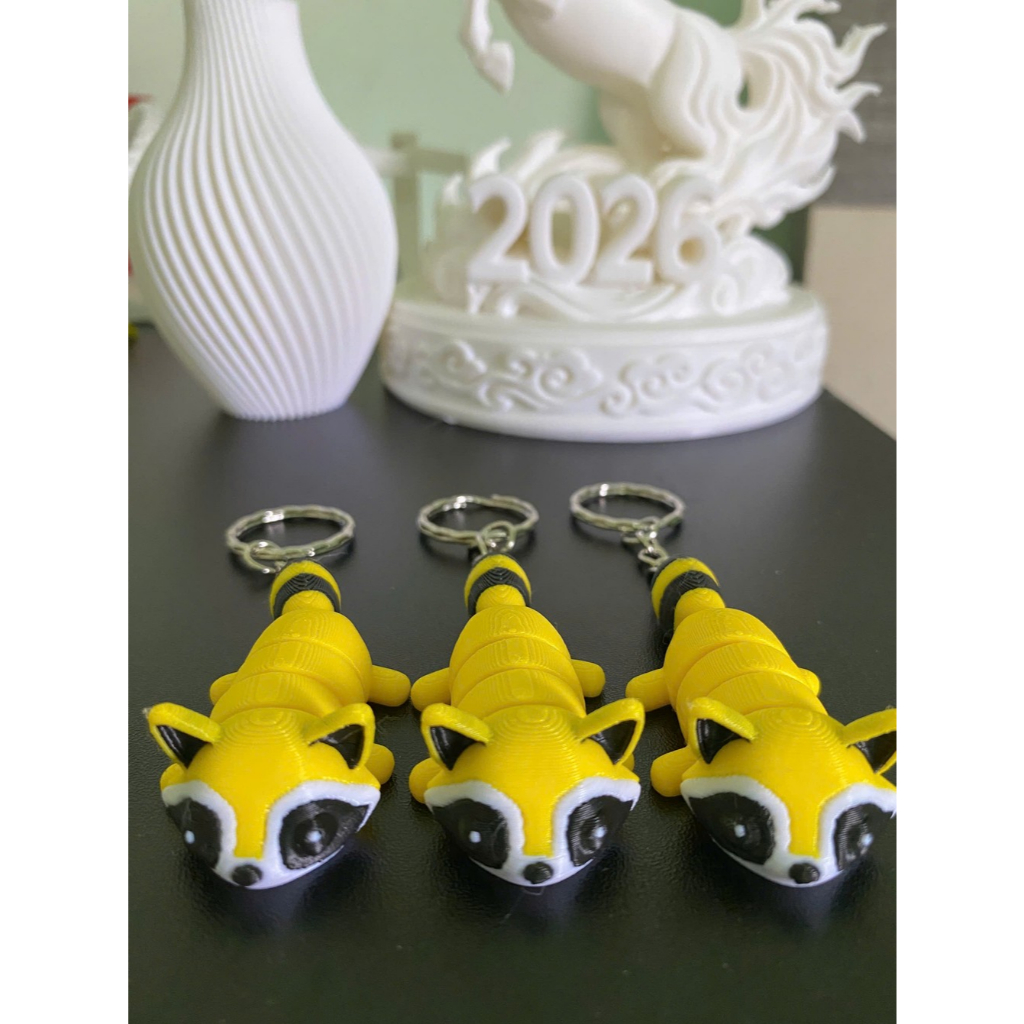 Móc khóa in 3D hình chồn dễ thương