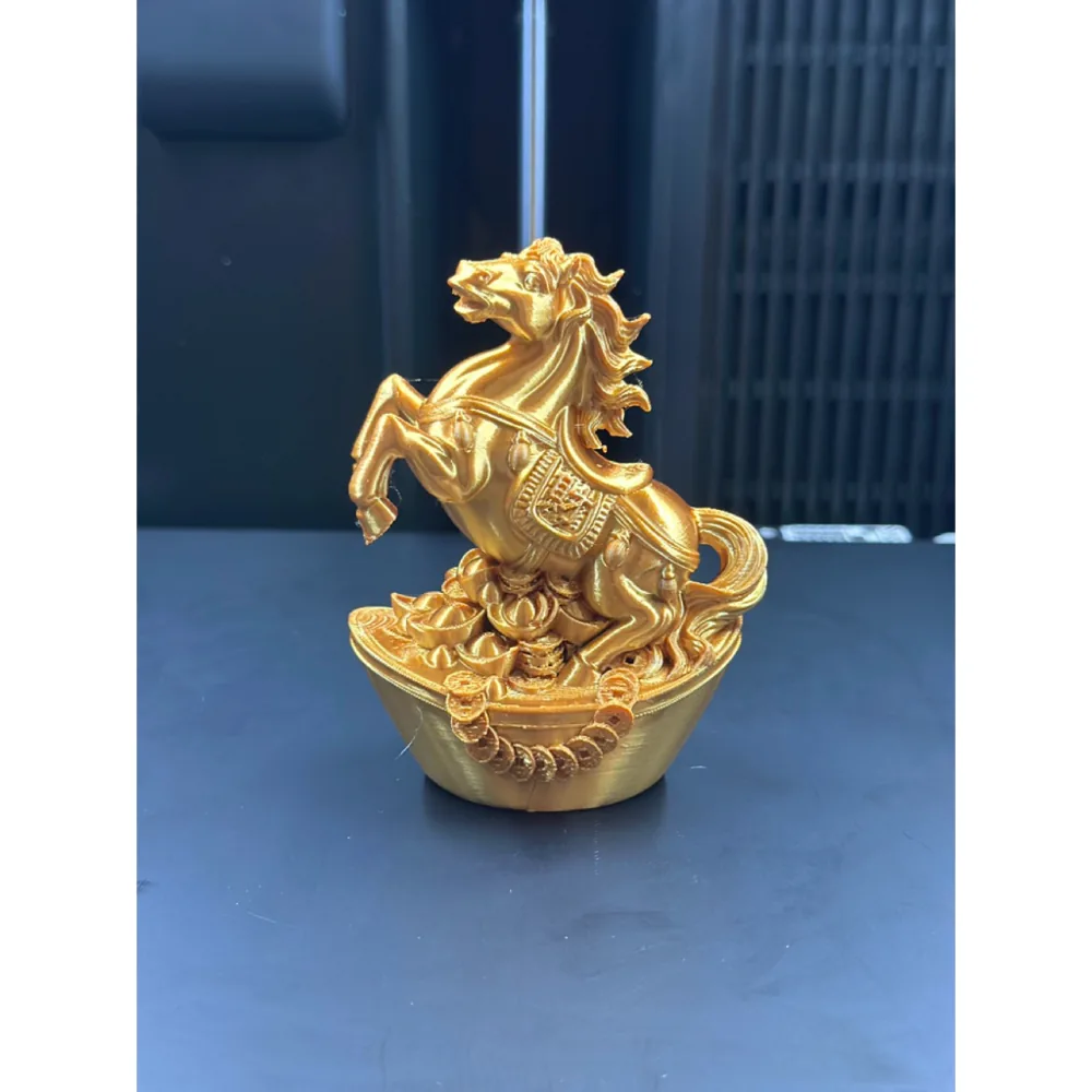 Tượng Ngựa Vàng Phong Thủy In 3D