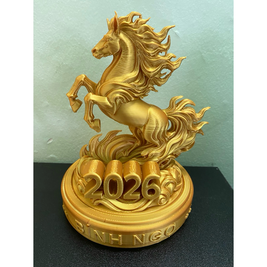Tượng ngựa 2026 phong thủy in 3D
