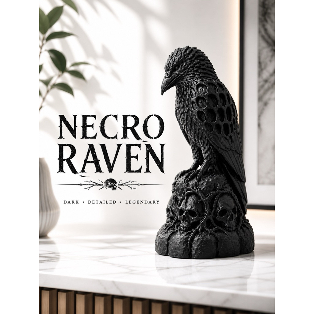 Tượng Quạ Raven Decor In 3D